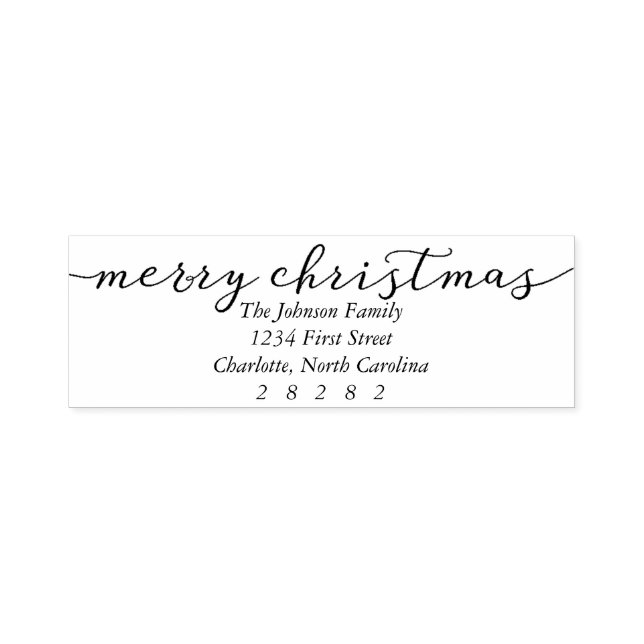 Merry Christmas Personalised Holiday Address Self-inking Stamp (Design)