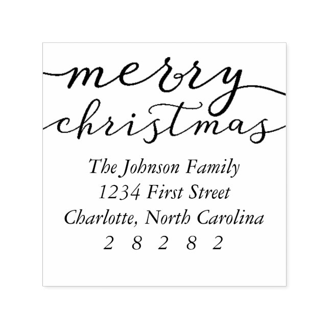 Merry Christmas Personalised Holiday Address Self-inking Stamp (Design)