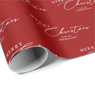 Merry Christmas Personalised Modern Elegant Script Wrapping Paper