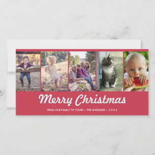 Merry Christmas Personalised Multi Photo Holiday Card