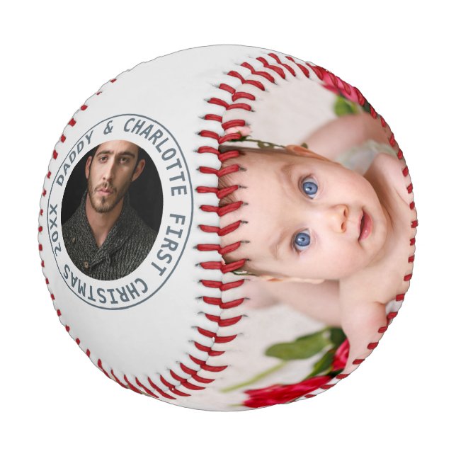 Merry Christmas Personalised One Of A Kind Photo Baseball (Angled)