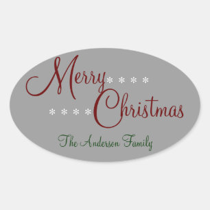 Merry Christmas Personalised Package Stickers