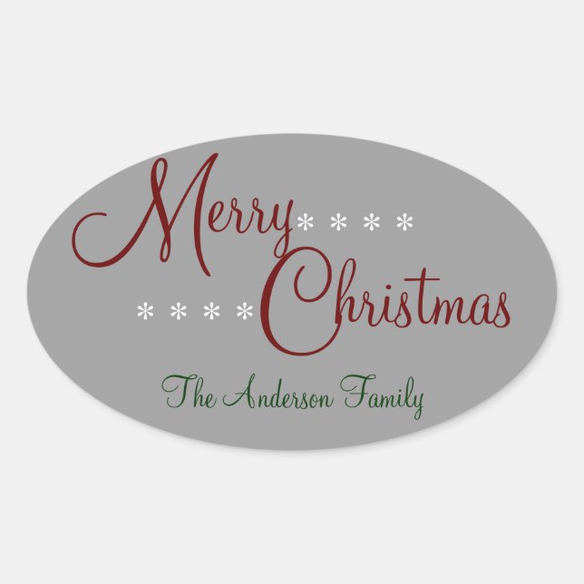 Merry Christmas Personalised Package Stickers (Front)