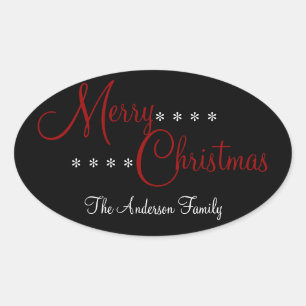 Merry Christmas Personalised Package Stickers