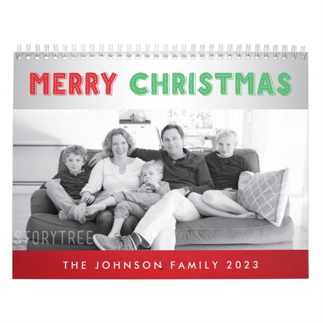 Merry Christmas Personalised Photo Calendars 2023 (Cover)