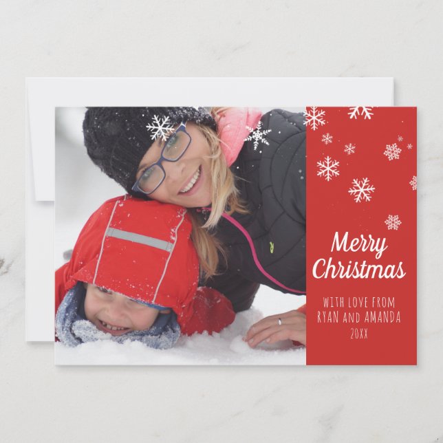 Merry Christmas Personalised Photo Christmas Holiday Card (Front)
