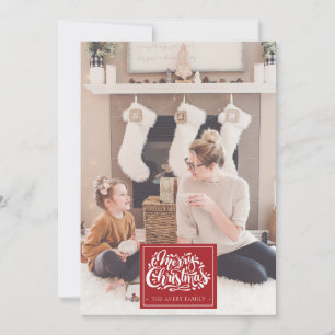 Merry Christmas Personalised Photo Deer Idyll Holiday Card