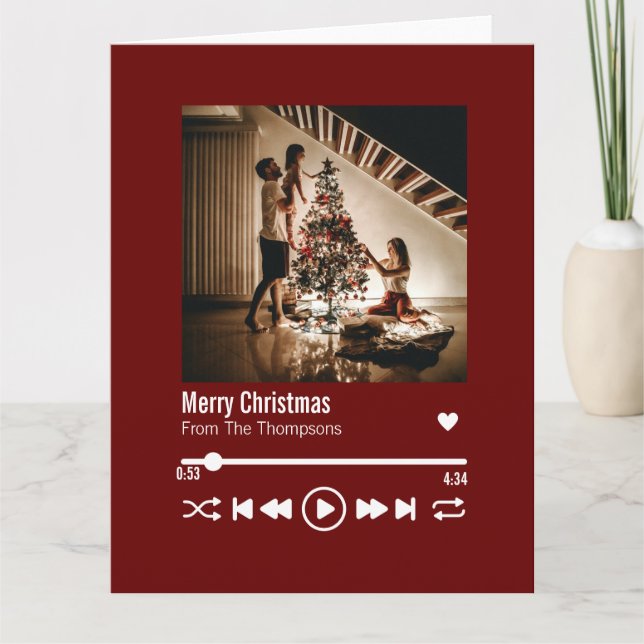 Merry Christmas Personalised Photo Greeting Card (Front)