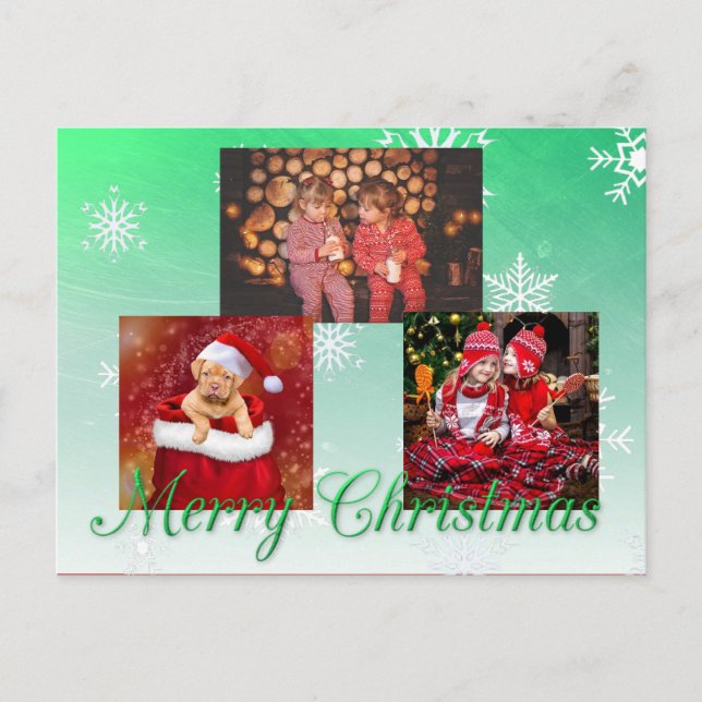 Merry Christmas Personalised Photo Postcard (Front)
