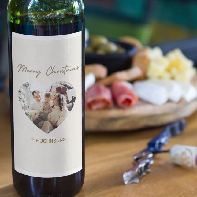 Merry Christmas Personalised Photo Wine Labels (Creator Uploaded)