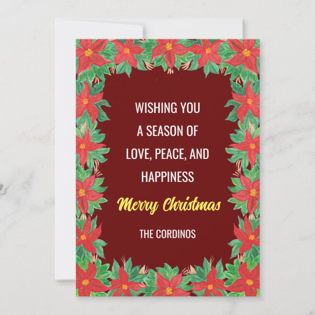 "Merry Christmas" Personalised Postcard (Front)