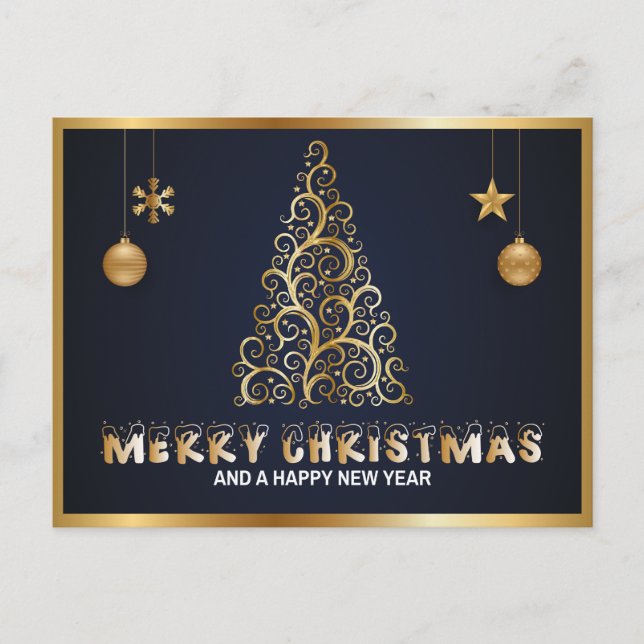 "Merry Christmas" Personalised Postcard (Front)