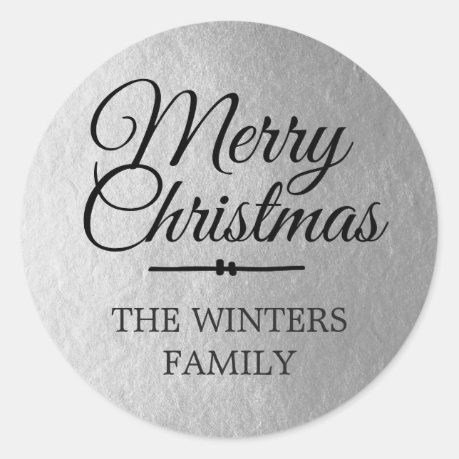 Merry Christmas Personalised Silver Envelope Seal (Front)