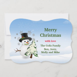 Merry Christmas Personalised Snowman Card