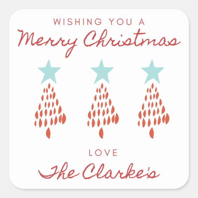 Merry Christmas personalised stickers (Front)