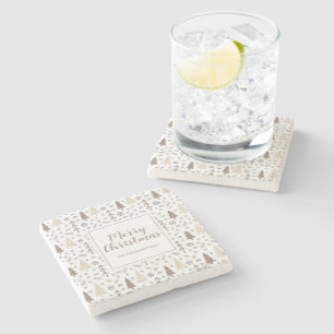 Merry Christmas Personalised Stone Coaster