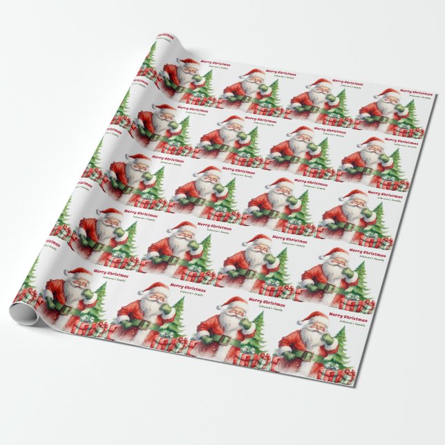 Merry Christmas Personalised  Wrapping Paper (Unrolled)