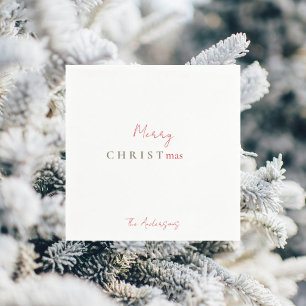 Merry CHRISTmas Personalized Cocktail Napkin
