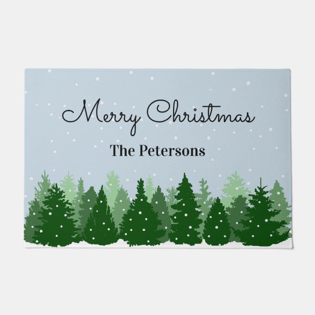 Merry Christmas Personalized Doormat (Front)