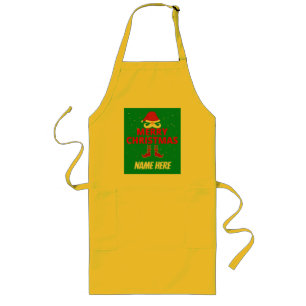 MERRY CHRISTMAS PERSONALIZED LONG APRON