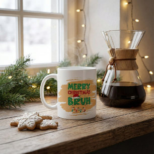 Merry christmas personalized name santa hat Large Coffee Mug