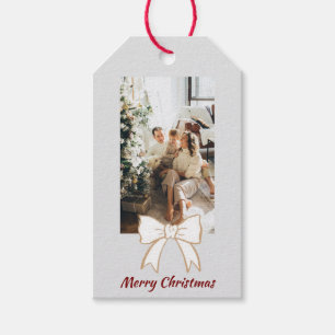 Merry Christmas Personalized Photo Gift Tag
