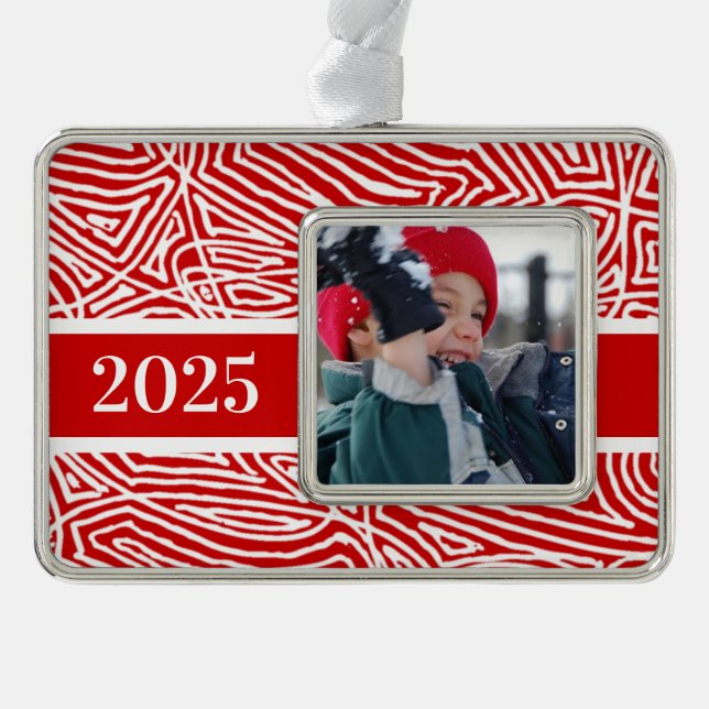 Merry Christmas Personalized Silver Plated Framed Ornament (Front)