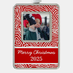 Merry Christmas Personalized Silver Plated Framed Ornament