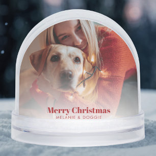 Merry Christmas Pet and Family Photo Custom Snowglobe