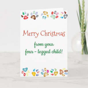 Merry Christmas Pet Dog Cat Four-Legged Child Card