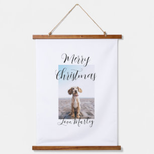 Merry Christmas pet dog cat photo holiday gifts lo Hanging Tapestry