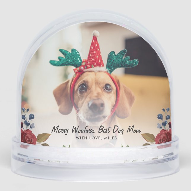 Merry Christmas Pet Photo and Family Custom Snowglobe (Front)