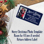 Merry Christmas Photo 4 Line Return Address Label<br><div class="desc">Personalised Photo Merry Christmas Return Address Label in cheerful red and white. Fun and easy to create your own. If you need any help please message me and I will be happy to help you!</div>