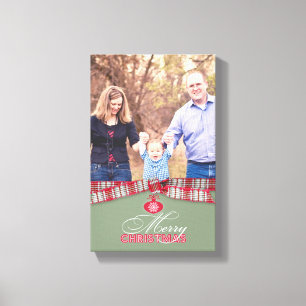 Merry Christmas Photo [8x12.6 Inches] Canvas Print