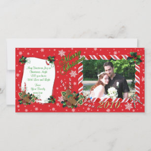 Merry Christmas Photo card candy canes frame