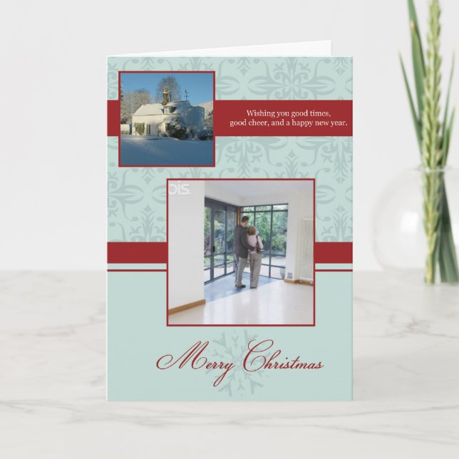 Merry Christmas Photo Card Double Mint (Front)