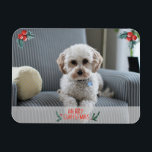 Merry Christmas Photo Card from Pet Magnet<br><div class="desc">Customisable Christmas holiday photo magnet from your pet (or kids)!</div>
