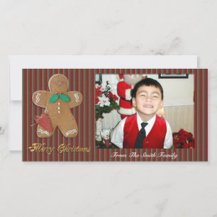 Merry Christmas Photo card gingerbread man