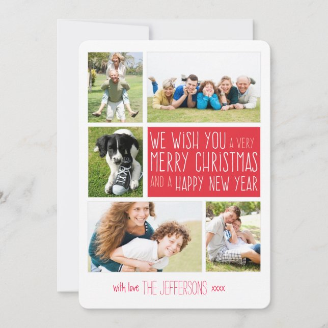 Merry Christmas photo card | Holiday photo collage (Front)