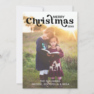 Merry Christmas Photo Card Vertical, Black