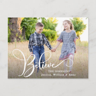 Merry Christmas PHOTO Christmas Greeting Holiday Postcard