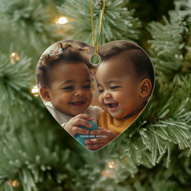 Merry Christmas Photo Christmas Ornament (Tree)