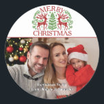 Merry Christmas Photo Classic Round Sticker<br><div class="desc">Easily add your favourite photo to these festive Merry Christmas stickers. Add to gifts or mail for a personalised touch.</div>
