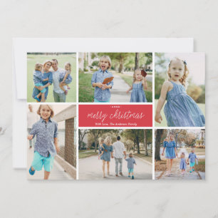 Merry Christmas Photo Collage 9 Photos Holiday Card