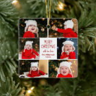 Merry Christmas Photo Collage Cute Custom 2 Sided