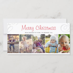 Merry Christmas Photo Collage Flat Holiday Custom Card