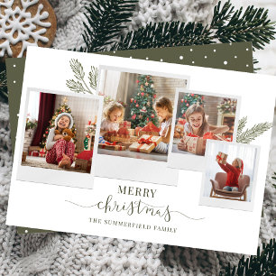 Merry Christmas Photo Collage Holiday Card