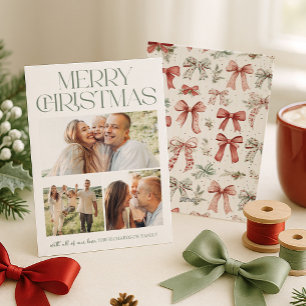 Merry Christmas Photo Collage Holiday Card