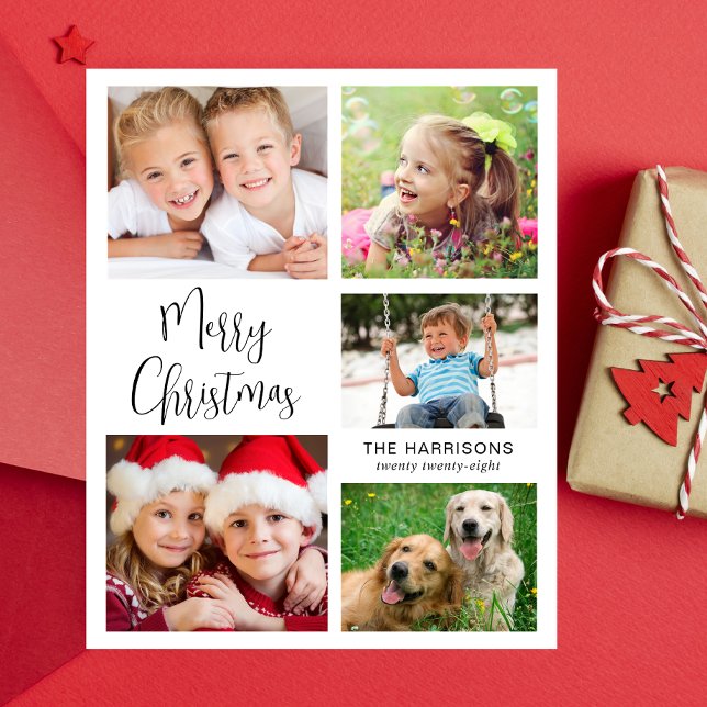 Merry Christmas Photo Collage Holiday Card (Capture the joy, love & laughter shared with your family and friends in a card that's uniquely yours)