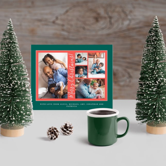 Merry Christmas photo collage Holiday Card (Creator Uploaded)